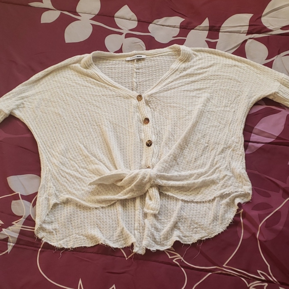 Front tie button up